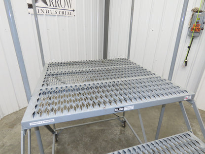 Uline H-1868 Rolling Ladder 4 Step 36" Work Platform 40" Top Step 800lbs Cap