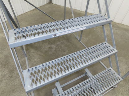 Uline H-1868 Rolling Ladder 4 Step 36" Work Platform 40" Top Step 800lbs Cap