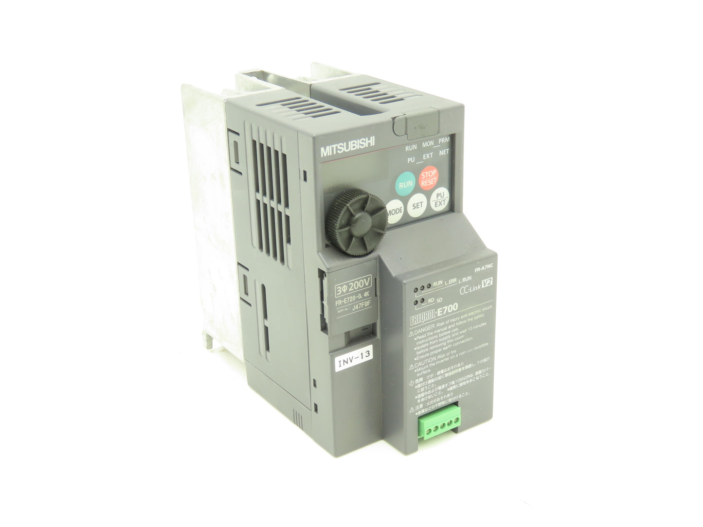 Mitsubishi FR-A7NC AC Servo Drive 0.4kW 1/2Hp 200-240V 3Ph w/CC-Link Module