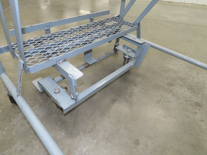 Uline H-84-110 Rolling Ladder 5 Step 10" Work Platform 50" Top Step 450lbs