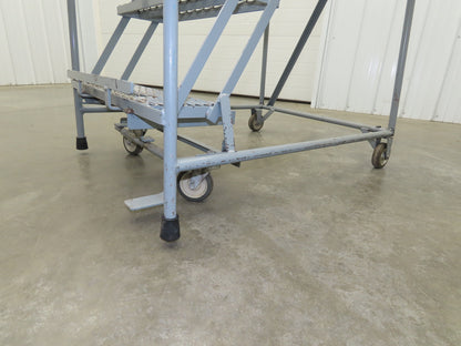 Uline H-84-110 Rolling Ladder 5 Step 10" Work Platform 50" Top Step 450lbs