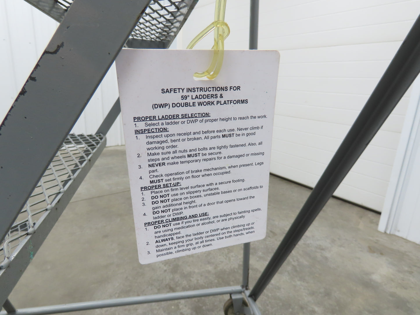 Uline H-84-110 Rolling Ladder 5 Step 10" Work Platform 50" Top Step 450lbs