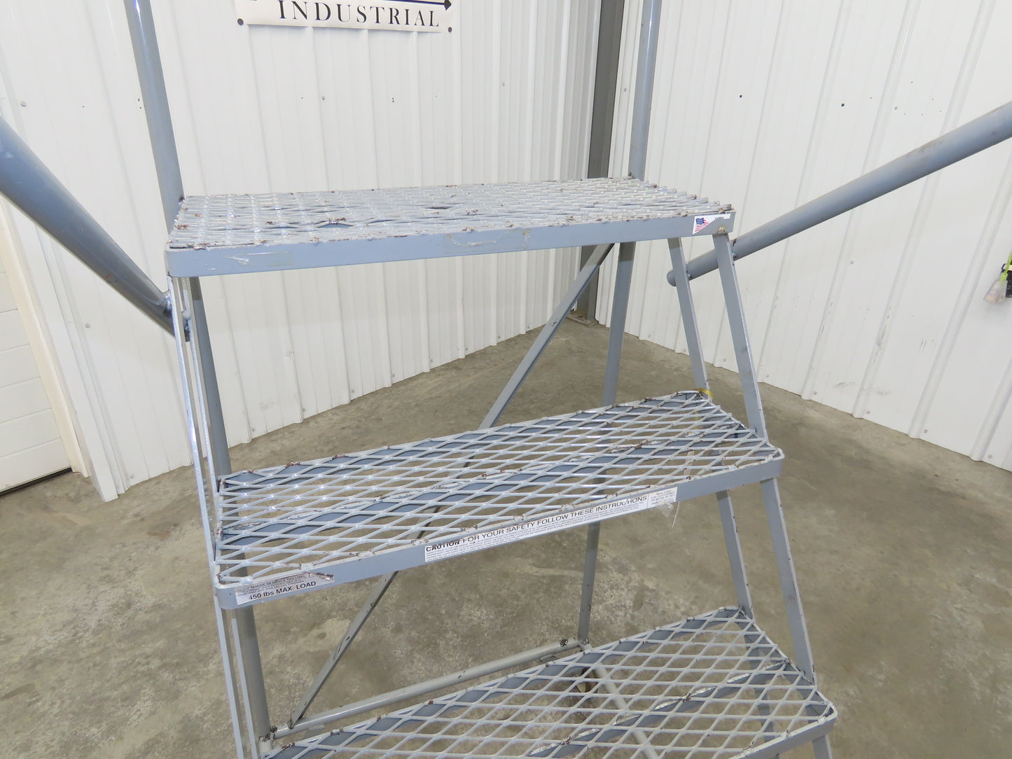 Uline H-84-110 Rolling Ladder 5 Step 10" Work Platform 50" Top Step 450lbs