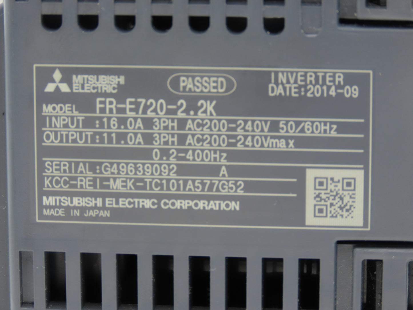 Mitsubishi FR-A7NC AC Servo Drive 2.2kW 3Hp 200-240V 3Ph w/CC-Link Module
