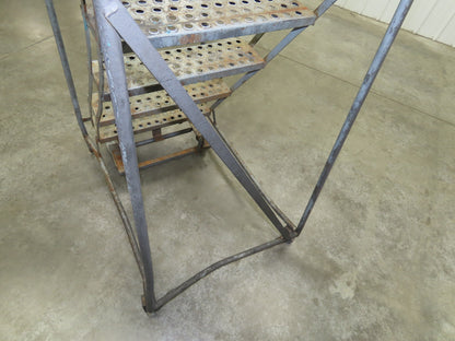 Cotterman 933701 Rolling Ladder 5 Step 10" Work Platform 50" Top Step 450lbs