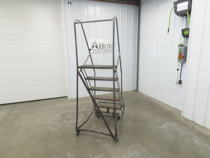 Cotterman 933701 Rolling Ladder 5 Step 10" Work Platform 50" Top Step 450lbs