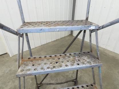 Cotterman 933701 Rolling Ladder 5 Step 10" Work Platform 50" Top Step 450lbs