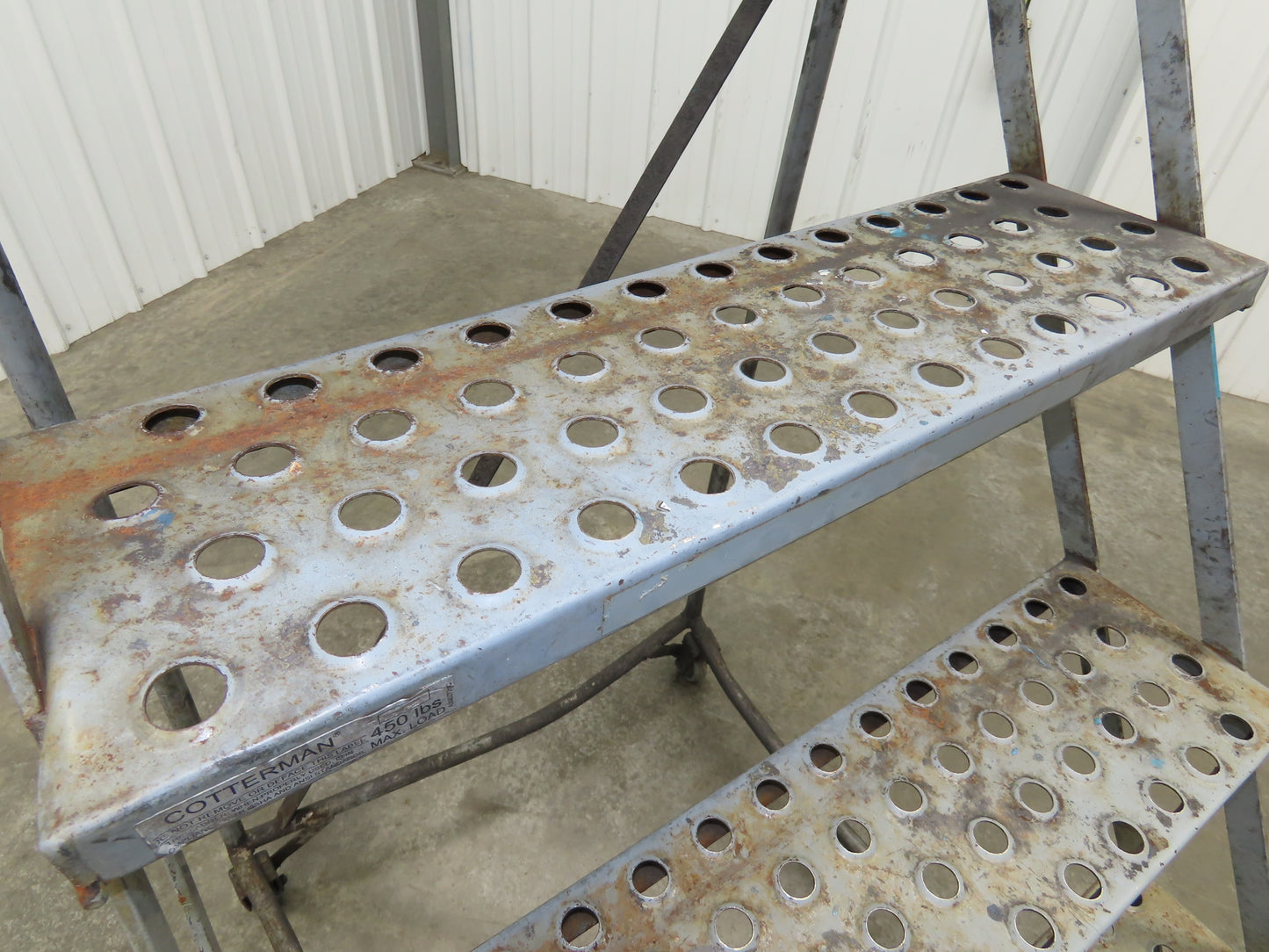 Cotterman 933701 Rolling Ladder 5 Step 10" Work Platform 50" Top Step 450lbs