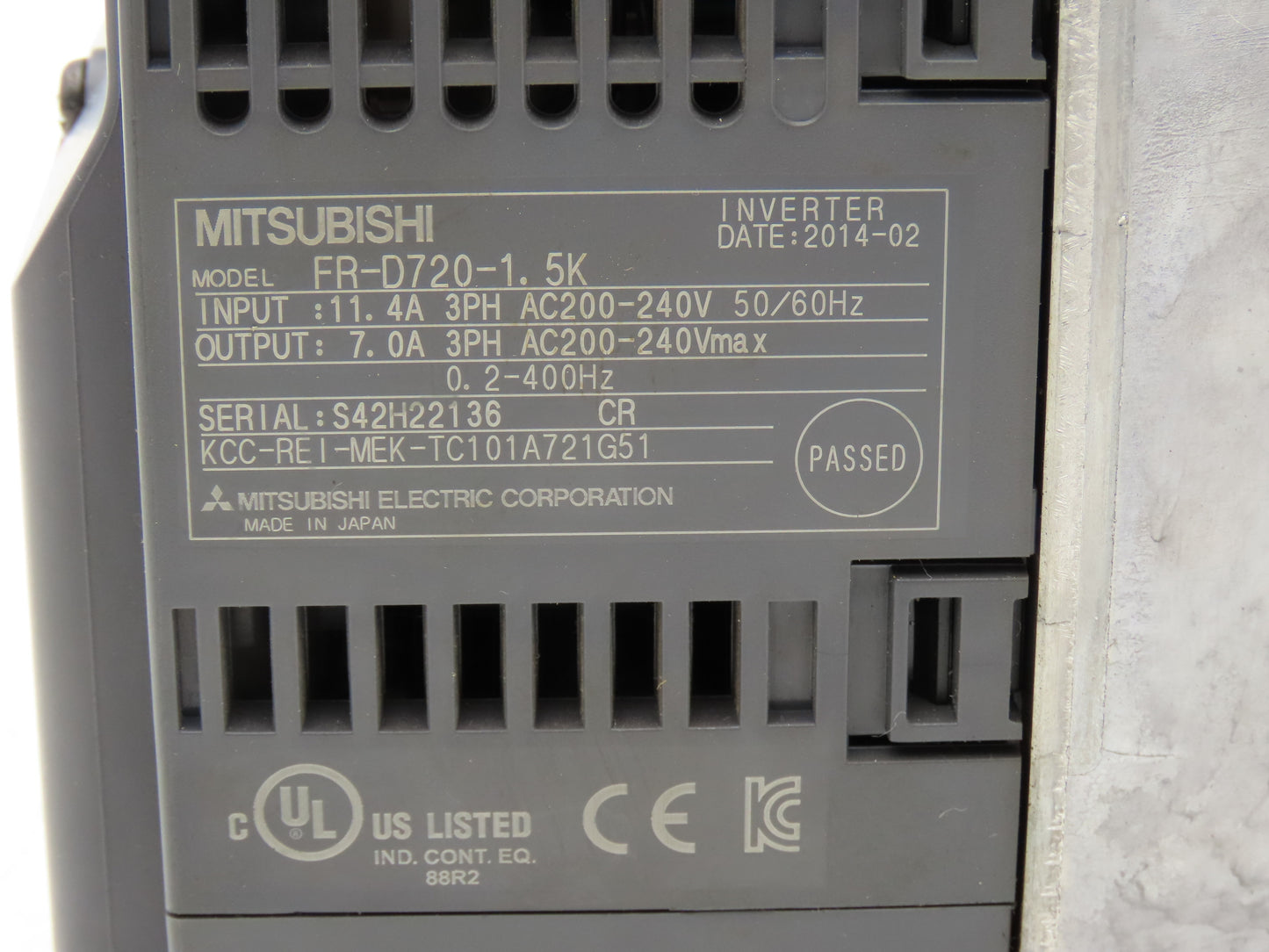 Mitsubishi Electric FR-D720-1.5K AC Servo Inverter Drive 1.5kW 2Hp 200-240V 3Ph