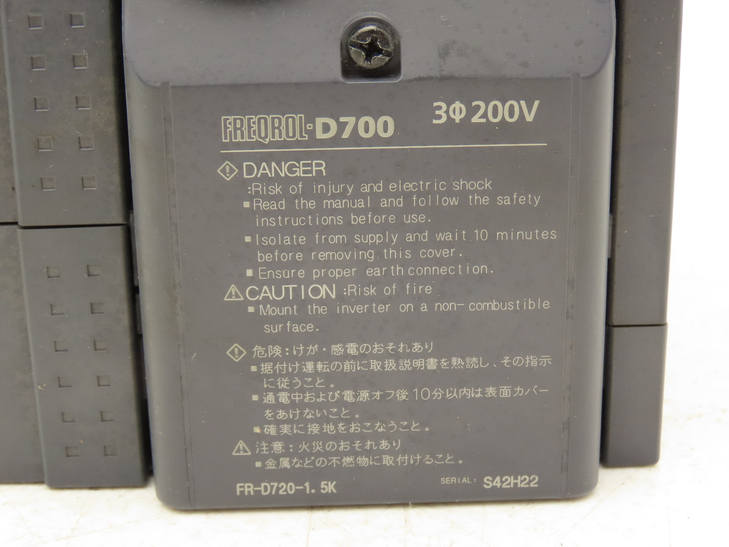 Mitsubishi Electric FR-D720-1.5K AC Servo Inverter Drive 1.5kW 2Hp 200-240V 3Ph