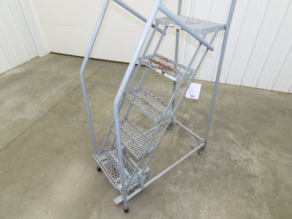 Uline H-5073A-10 Rolling Ladder Narrow Aisle 5 Step 10" Platform 50" Top Step