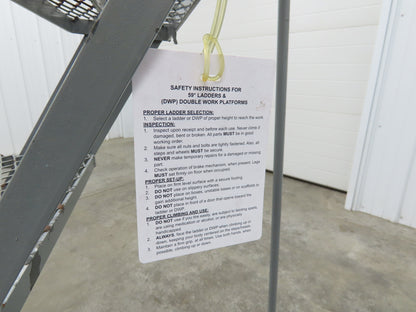 Uline H-5073A-10 Rolling Ladder Narrow Aisle 5 Step 10" Platform 50" Top Step