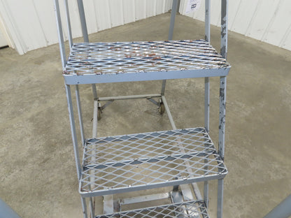 Uline H-5073A-10 Rolling Ladder Narrow Aisle 5 Step 10" Platform 50" Top Step