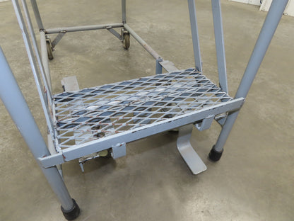 Uline H-5073A-10 Rolling Ladder Narrow Aisle 5 Step 10" Platform 50" Top Step