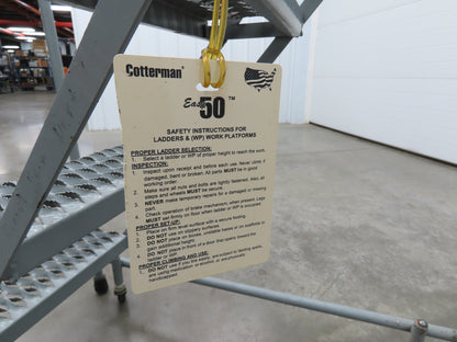 Cotterman 1204R Rolling Ladder Narrow Aisle 4 Step 12" Platform 40" Top Step