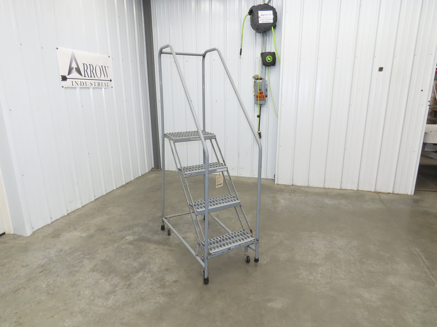 Cotterman 1204R Rolling Ladder Narrow Aisle 4 Step 12" Platform 40" Top Step