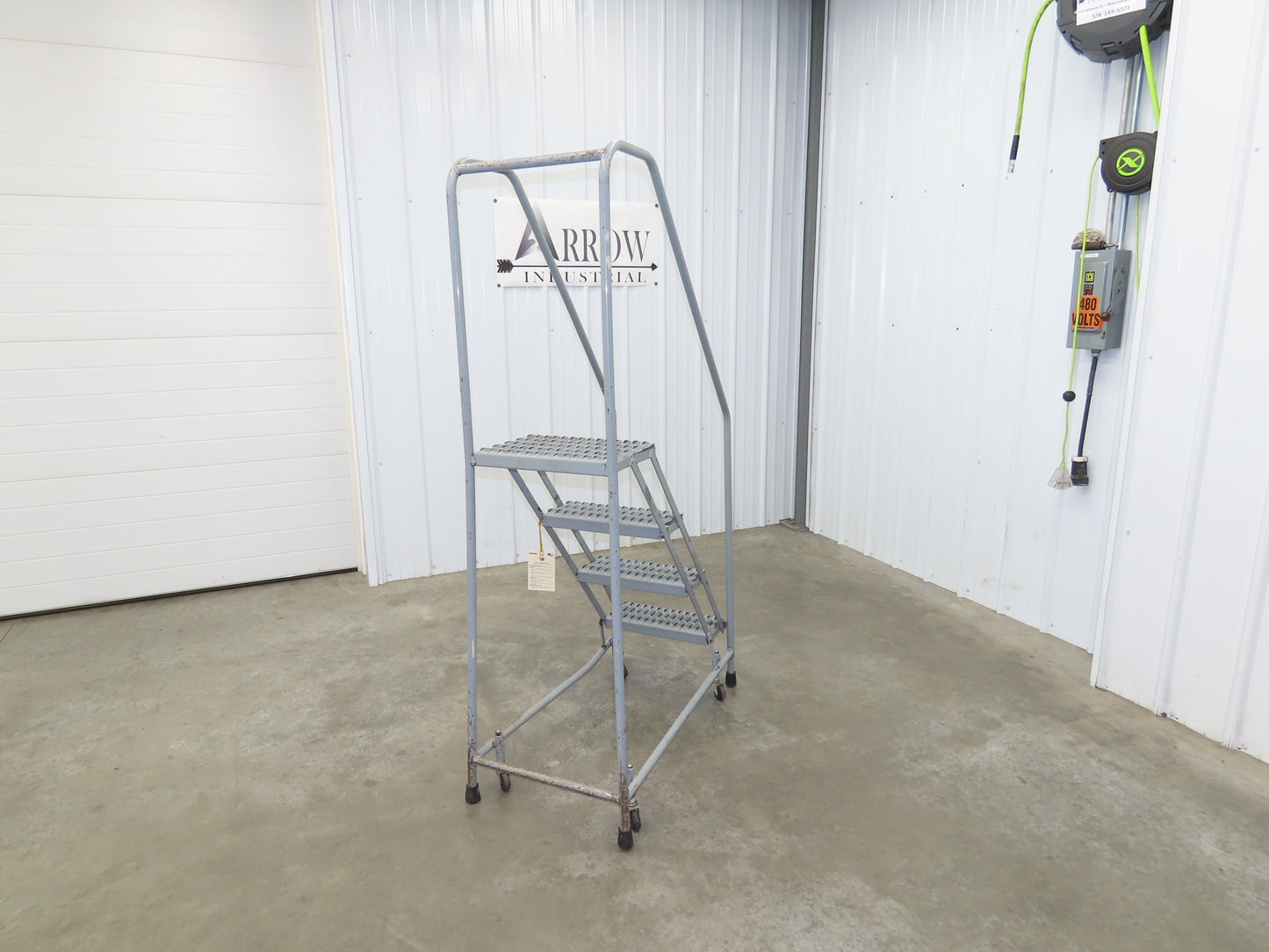 Cotterman 1204R Rolling Ladder Narrow Aisle 4 Step 12" Platform 40" Top Step