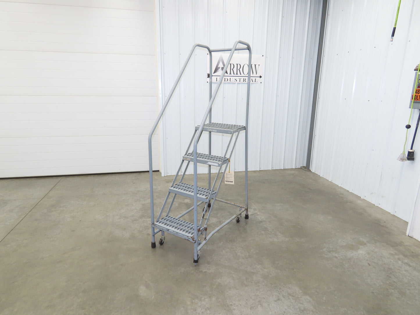 Cotterman 1204R Rolling Ladder Narrow Aisle 4 Step 12" Platform 40" Top Step