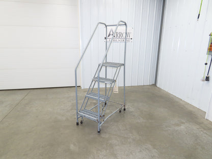 Cotterman 1204R Rolling Ladder Narrow Aisle 4 Step 12" Platform 40" Top Step