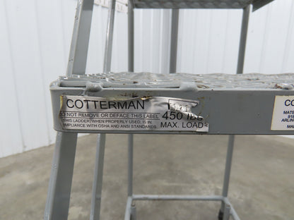 Cotterman Rolling Ladder Narrow Aisle 4 Step 24" Platform 40" Top Step