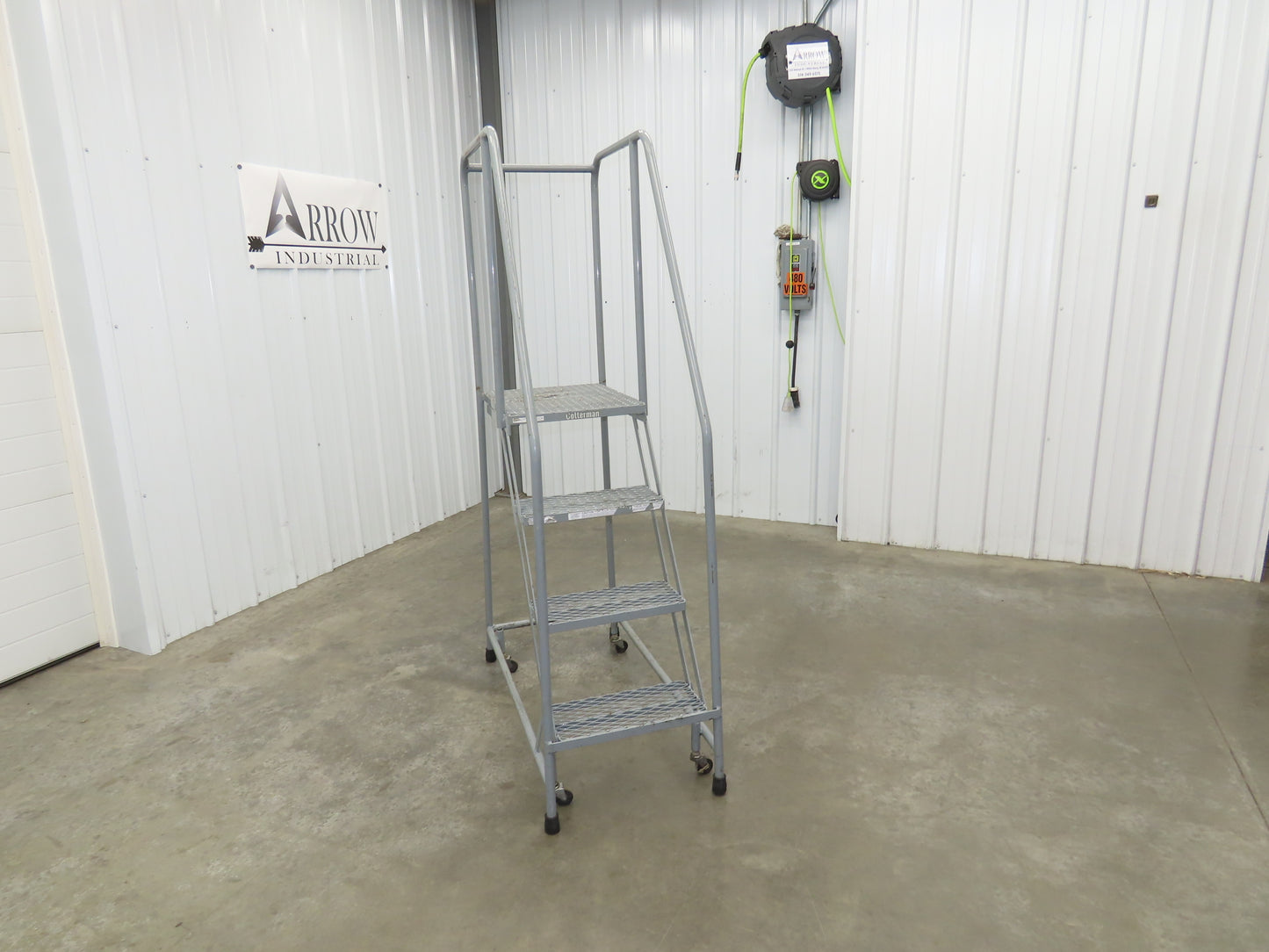 Cotterman Rolling Ladder Narrow Aisle 4 Step 24" Platform 40" Top Step
