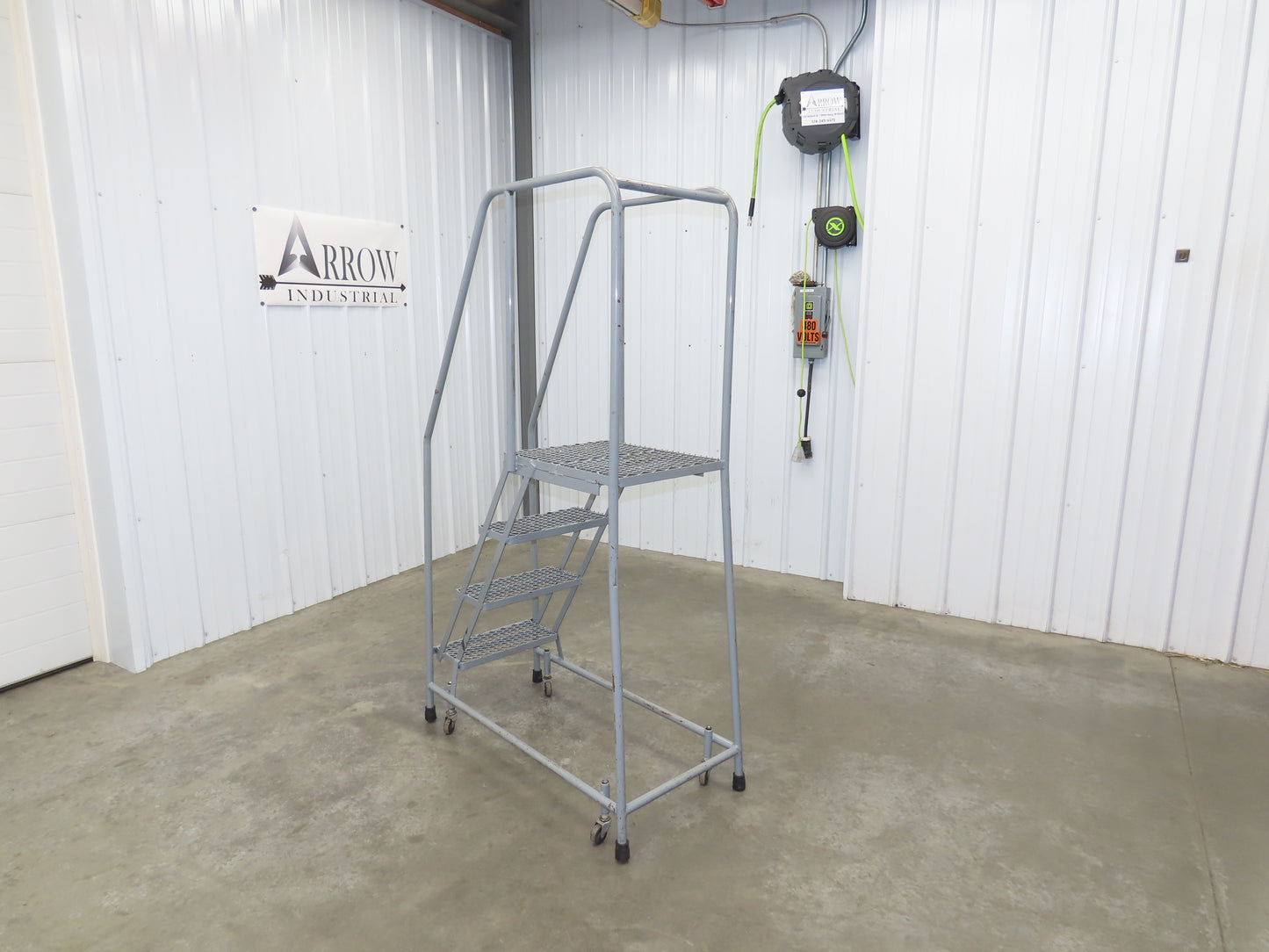 Cotterman Rolling Ladder Narrow Aisle 4 Step 24" Platform 40" Top Step