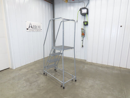 Cotterman Rolling Ladder Narrow Aisle 4 Step 24" Platform 40" Top Step