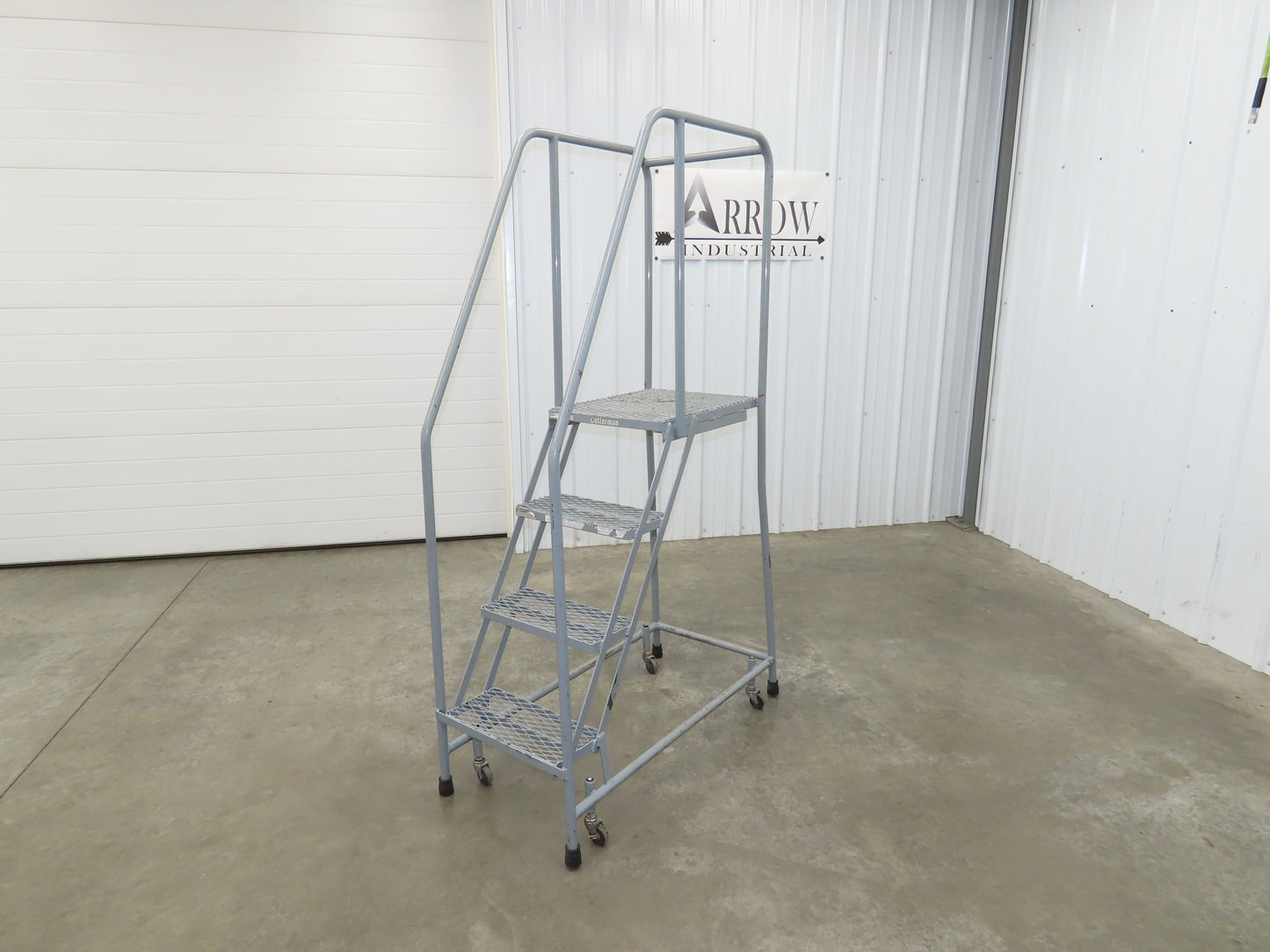 Cotterman Rolling Ladder Narrow Aisle 4 Step 24" Platform 40" Top Step