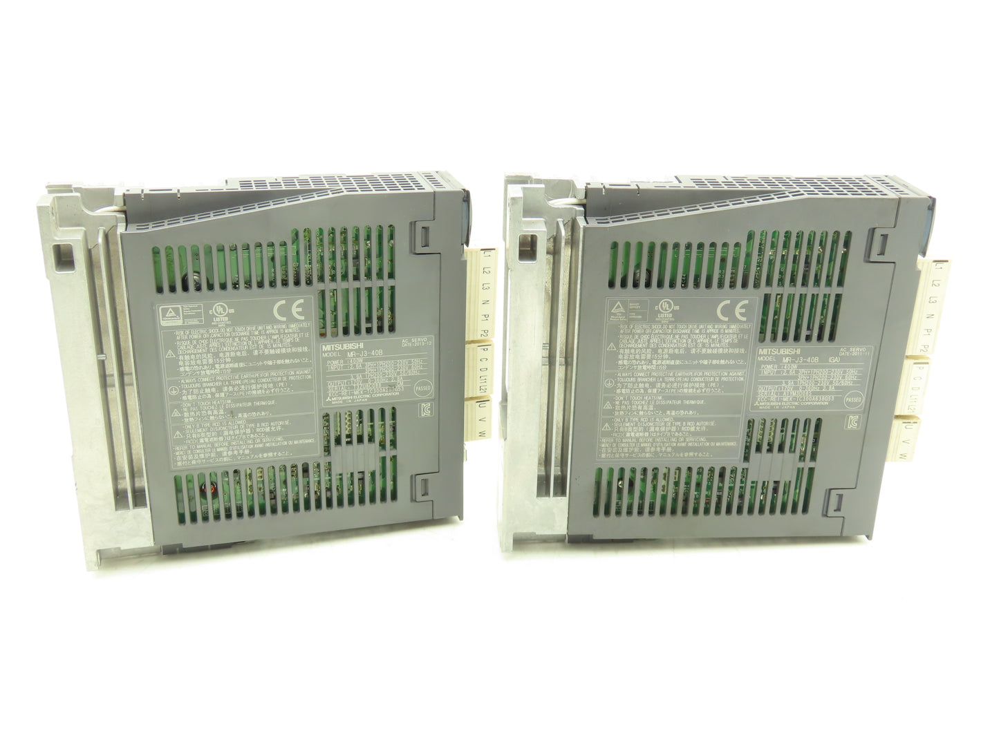Mitsubishi MRJ340B AC Servo Inverter Drive 0.4kW 200-240V 3Ph MELSERVO Lot of 2