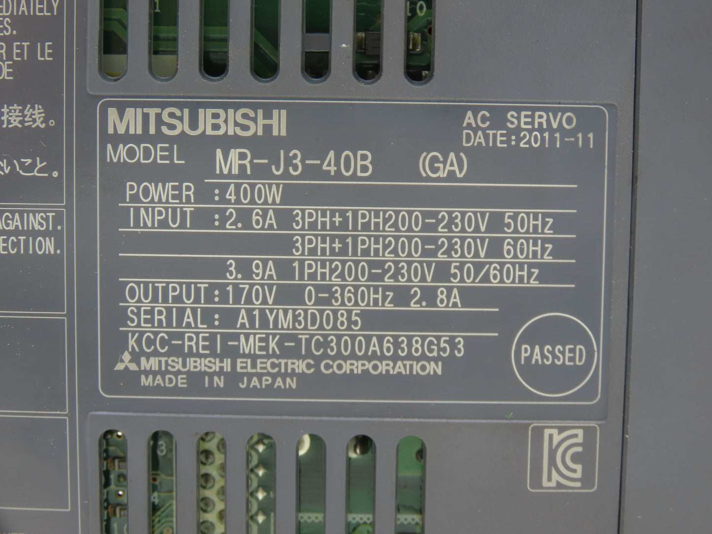 Mitsubishi MRJ340B AC Servo Inverter Drive 0.4kW 200-240V 3Ph MELSERVO Lot of 2
