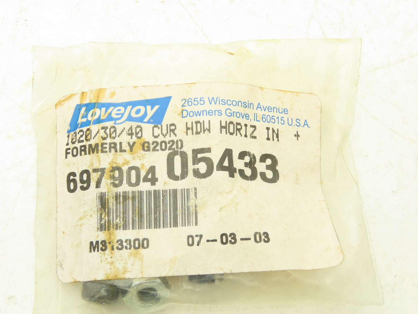 Lovejoy G2040 Cover/Grid Assy Seal Gasket Lubricant Hardware Lot of 2