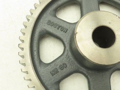 Boston Gear 10390 NH60 Spur Gear 60-Tooth 7.5" OD 1.25" W 1" Smooth Bore