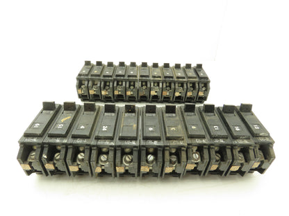 General Electric TQB1120 Circuit Breaker 1-Pole 20A Bolt-On 120/240V Lot of 22