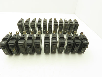 General Electric TQB1120 Circuit Breaker 1-Pole 20A Bolt-On 120/240V Lot of 22