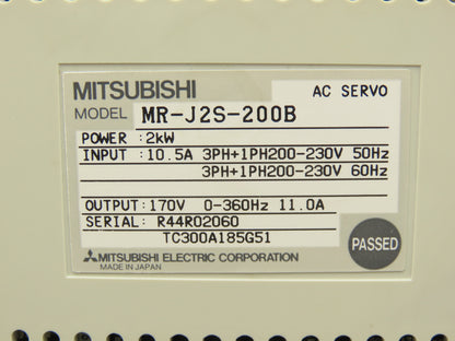 Mitsubishi MR-J2S-200B AC Servo Drive 2kW 200-240V 3Ph MELSERVO J2