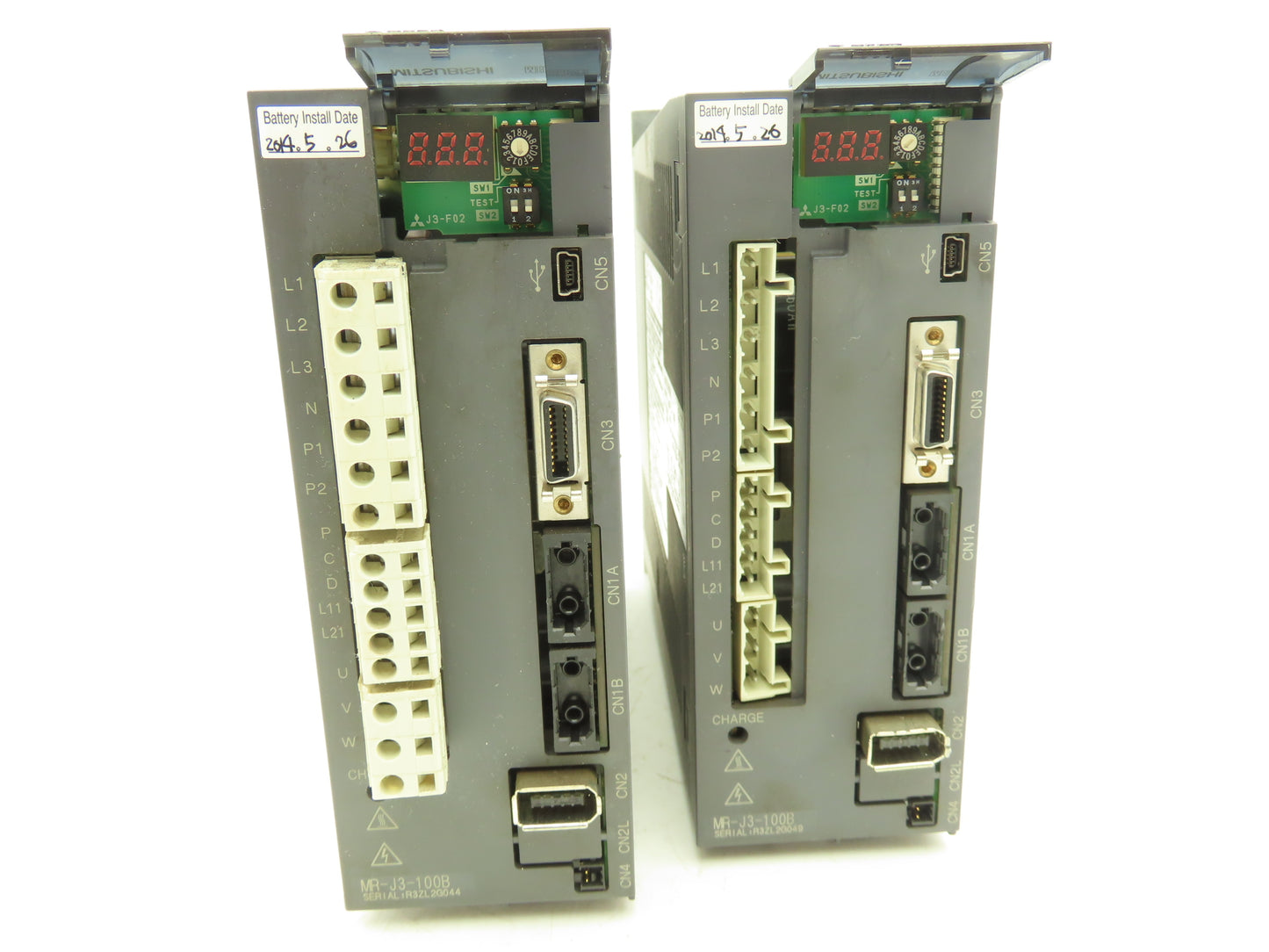 Mitsubishi MR-J3-100B AC Servo Inverter Drive 1kW 200-240V 3Ph MELSERVO Lot of 2