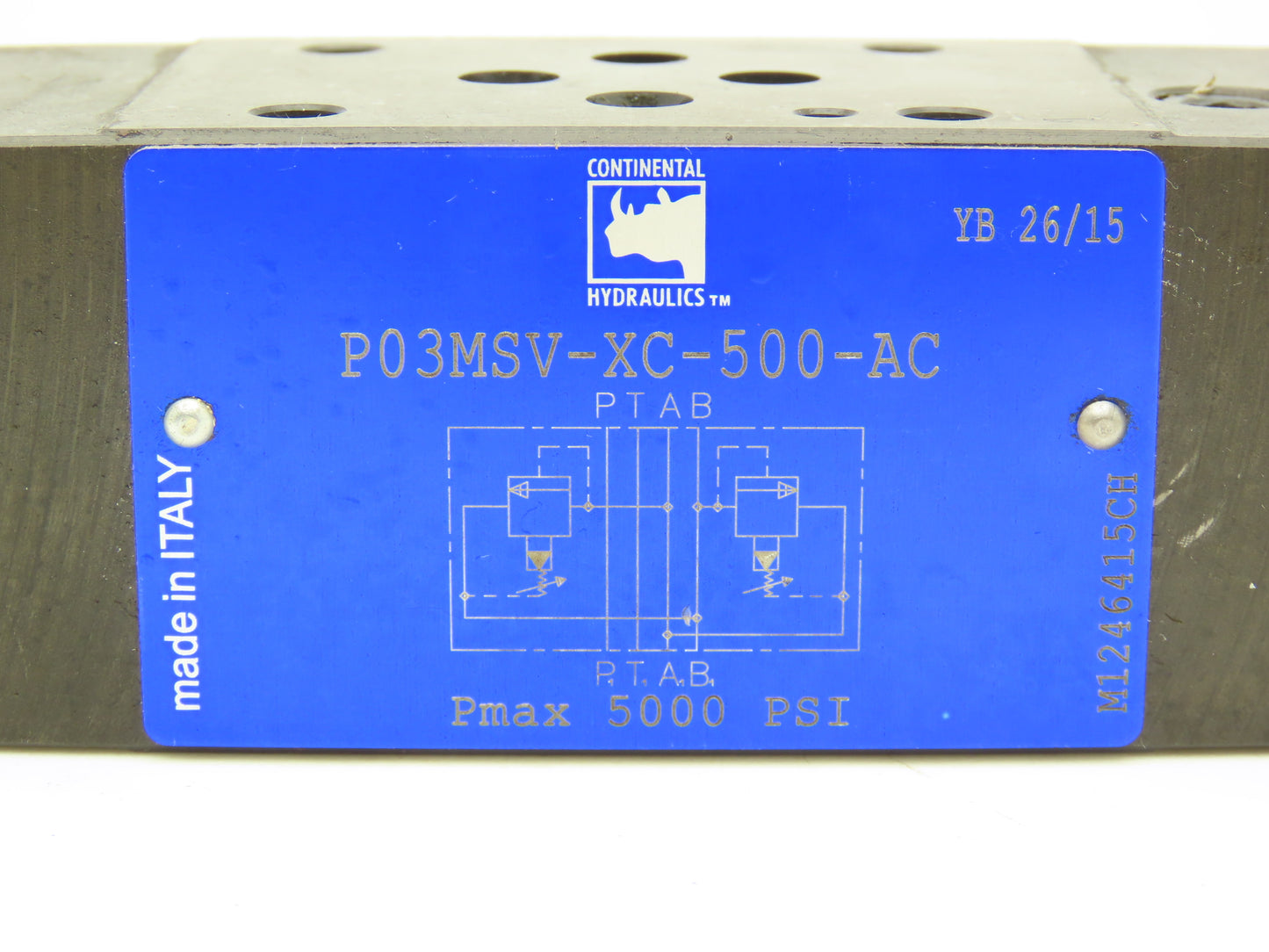 Continental P03MSVXC500AC Hydraulic Pilot Operated Pressure Relief Valve 5000PSI