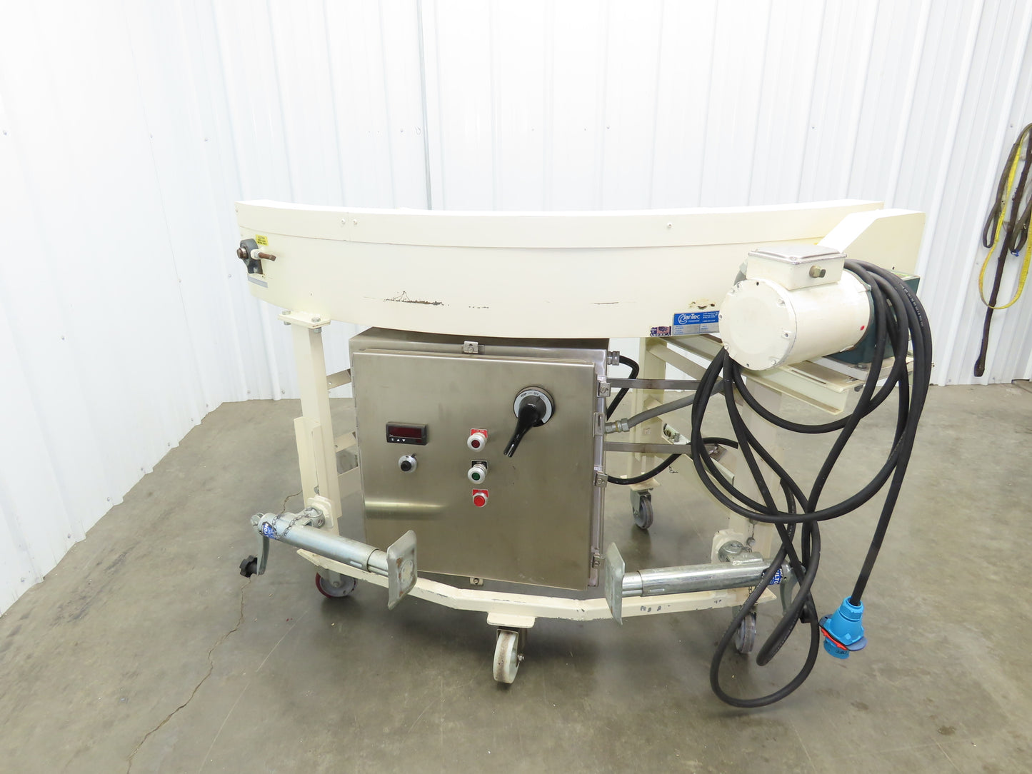 Jantec PTM 90 Deg Curve Portable Conveyor 16" Belt 480V 3PH Variable Speed 45FPM