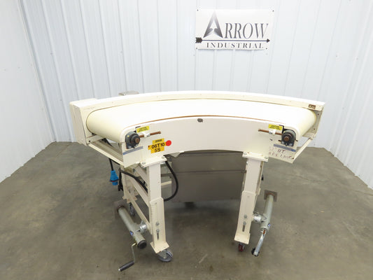 Jantec PTM 90 Deg Curve Portable Conveyor 16" Belt 480V 3PH Variable Speed 45FPM