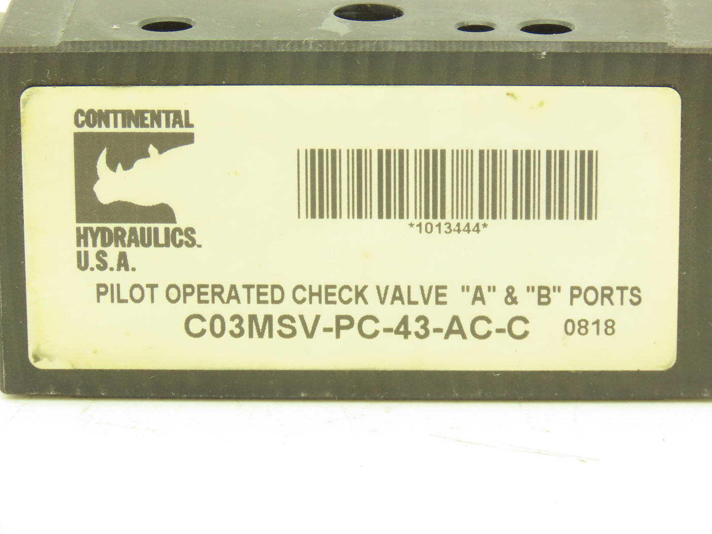 Continental C03MSV-PC-43-AC-C Hydraulic Pilot Operated Check Valve 5000PSI MAX