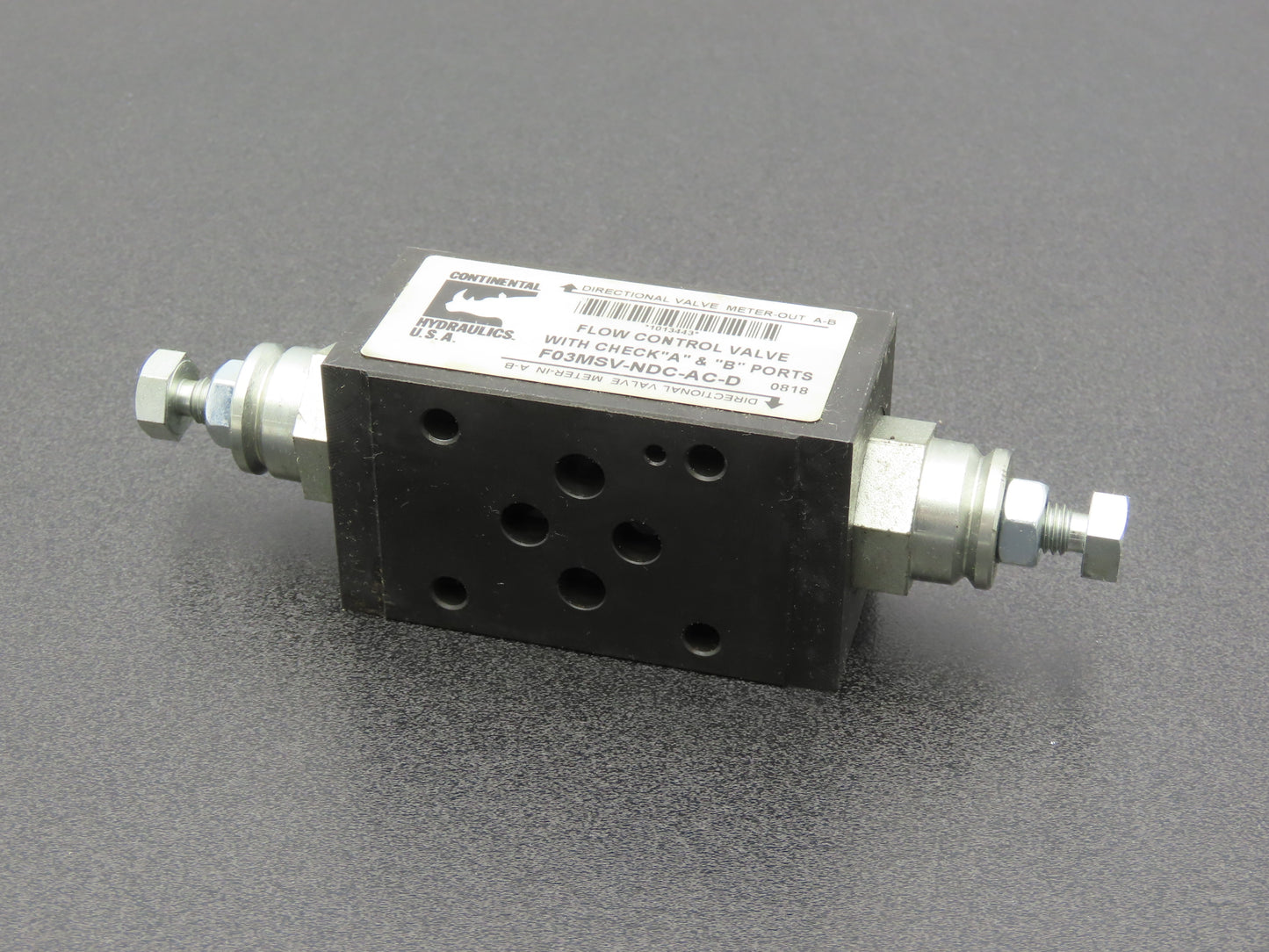Continental F03MSV-NDC-AC-D Hydraulic A&B Port Flow Control Valve 5000PSI MAX