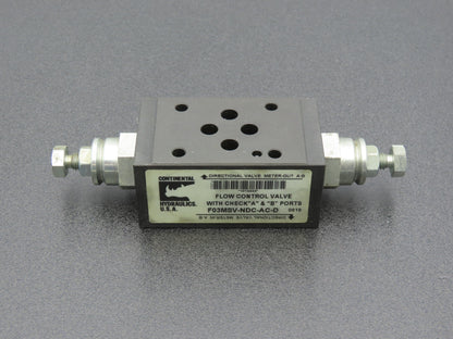 Continental F03MSV-NDC-AC-D Hydraulic A&B Port Flow Control Valve 5000PSI MAX