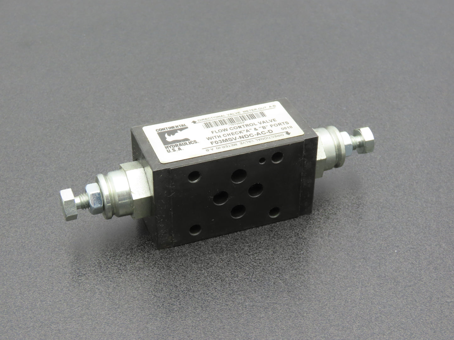 Continental F03MSV-NDC-AC-D Hydraulic A&B Port Flow Control Valve 5000PSI MAX