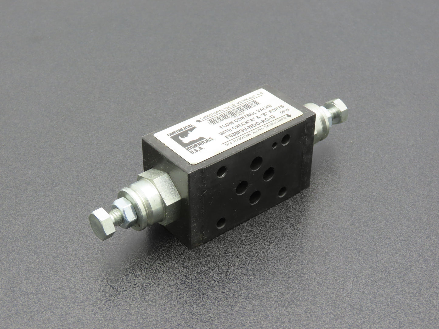 Continental F03MSV-NDC-AC-D Hydraulic A&B Port Flow Control Valve 5000PSI MAX