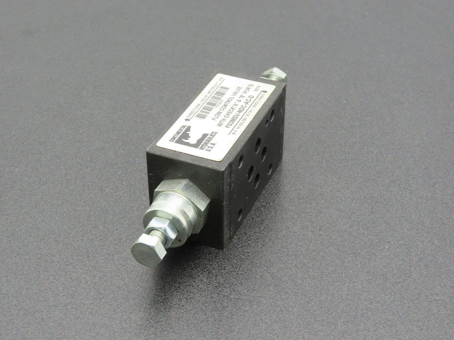 Continental F03MSV-NDC-AC-D Hydraulic A&B Port Flow Control Valve 5000PSI MAX