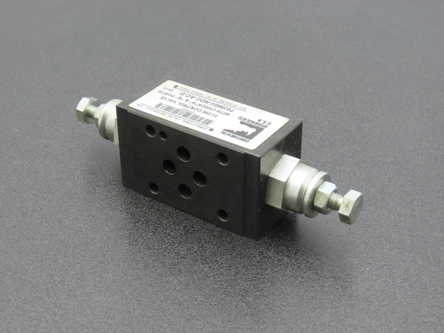 Continental F03MSV-NDC-AC-D Hydraulic A&B Port Flow Control Valve 5000PSI MAX