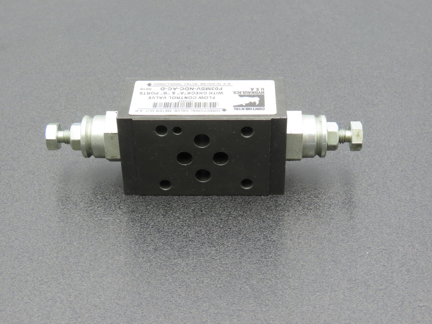 Continental F03MSV-NDC-AC-D Hydraulic A&B Port Flow Control Valve 5000PSI MAX