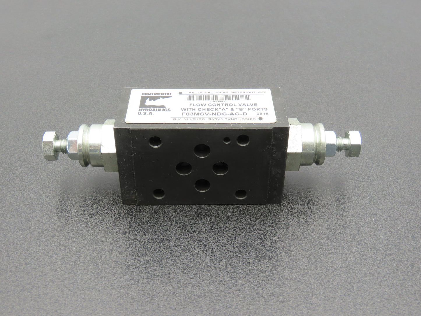 Continental F03MSV-NDC-AC-D Hydraulic A&B Port Flow Control Valve 5000PSI MAX