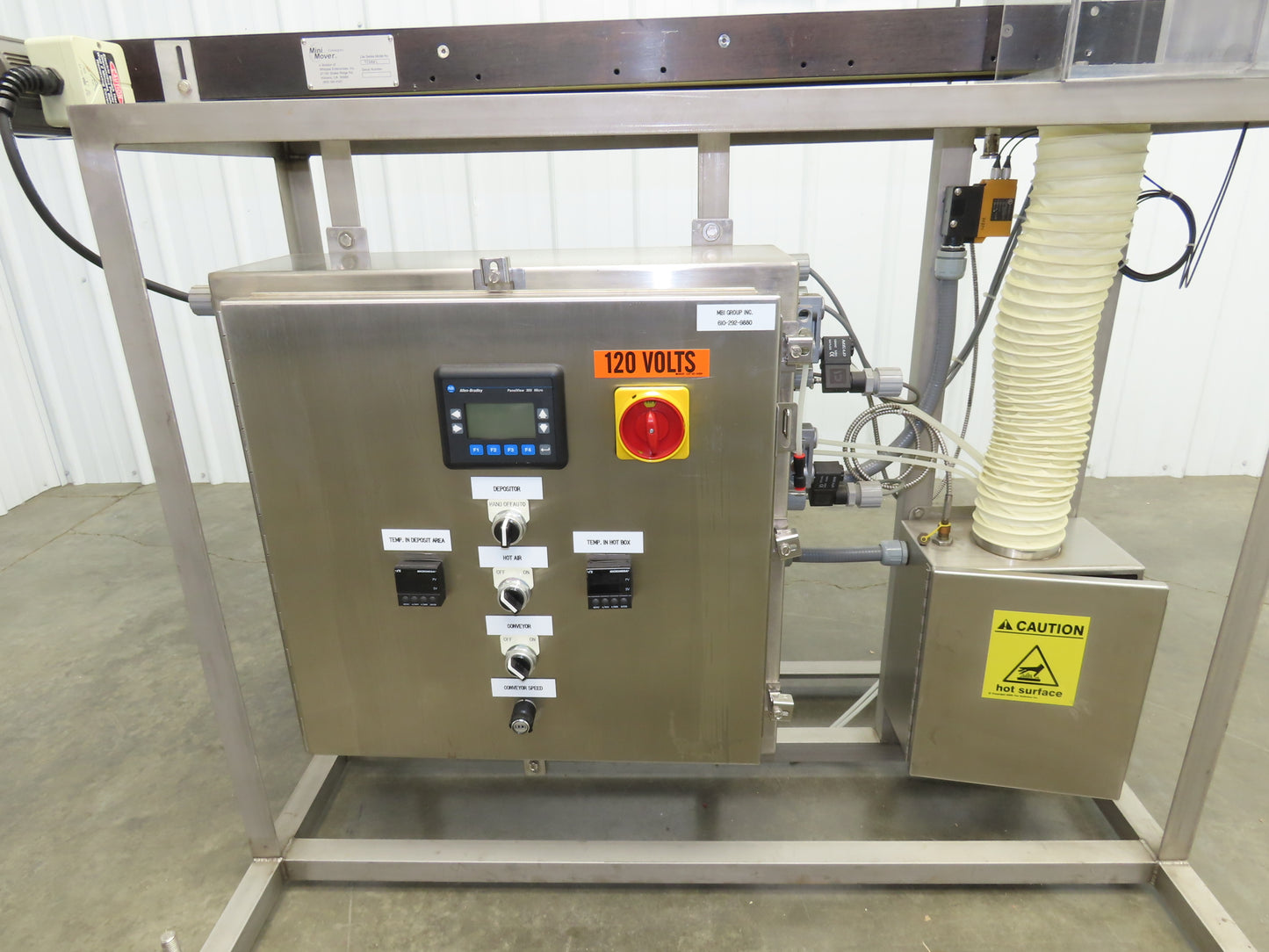 Mini-Mover TCMM 60"L Food Depositor Conveyor w/Heater 115V Adj Speed 40fpm