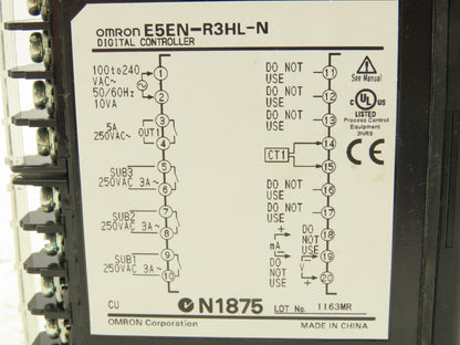 Omron E5EN-R3HL-N PLC Temperature Controller Module 100-240VAC Panel Mount